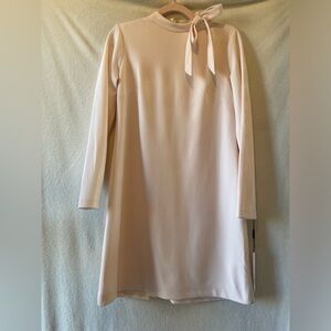 Calvin Klein Sheath Dress Blush Pink 3/4 Sleeve Tie Neck Detail Size 6 NWT